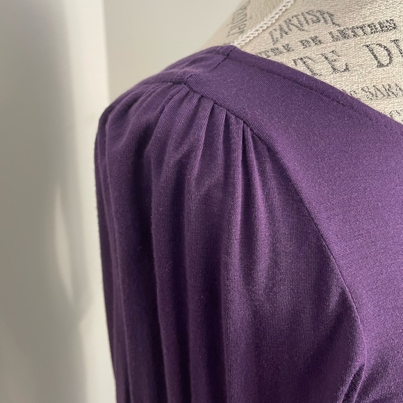 Pencil Dress Purple Medium S Open Back Fitted Embellished Kische - Picture 4 of 4